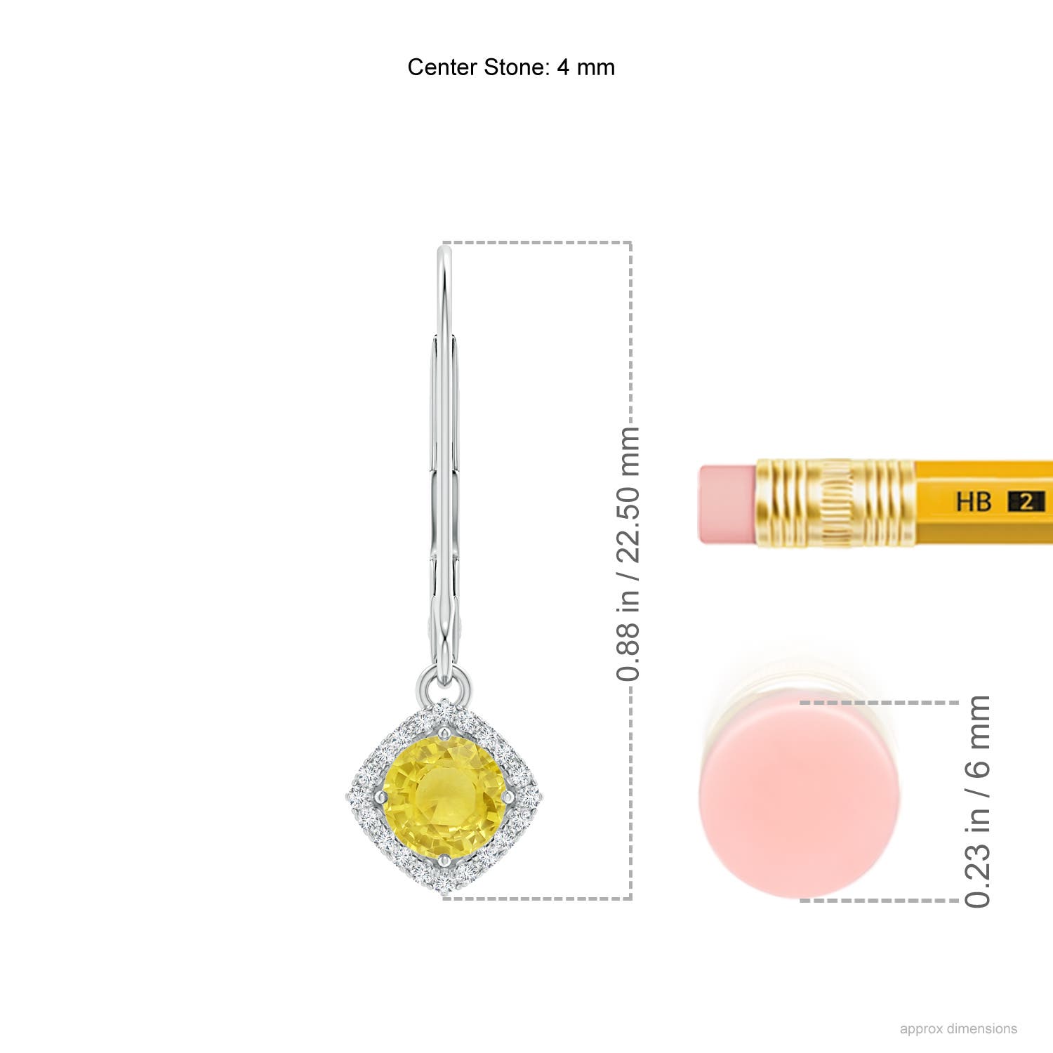 A - Yellow Sapphire / 0.64 CT / 14 KT White Gold