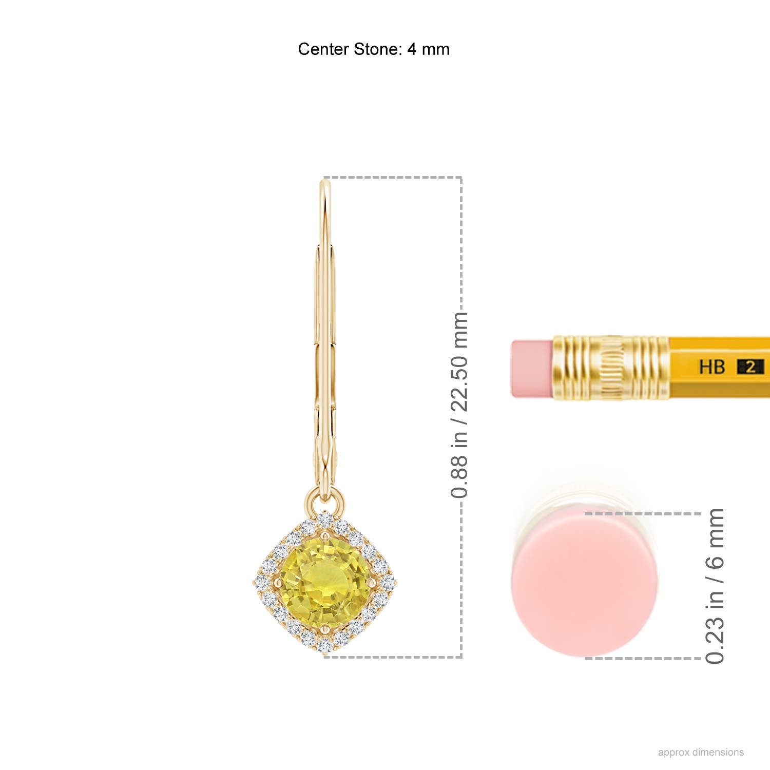 AA - Yellow Sapphire / 0.64 CT / 14 KT Yellow Gold