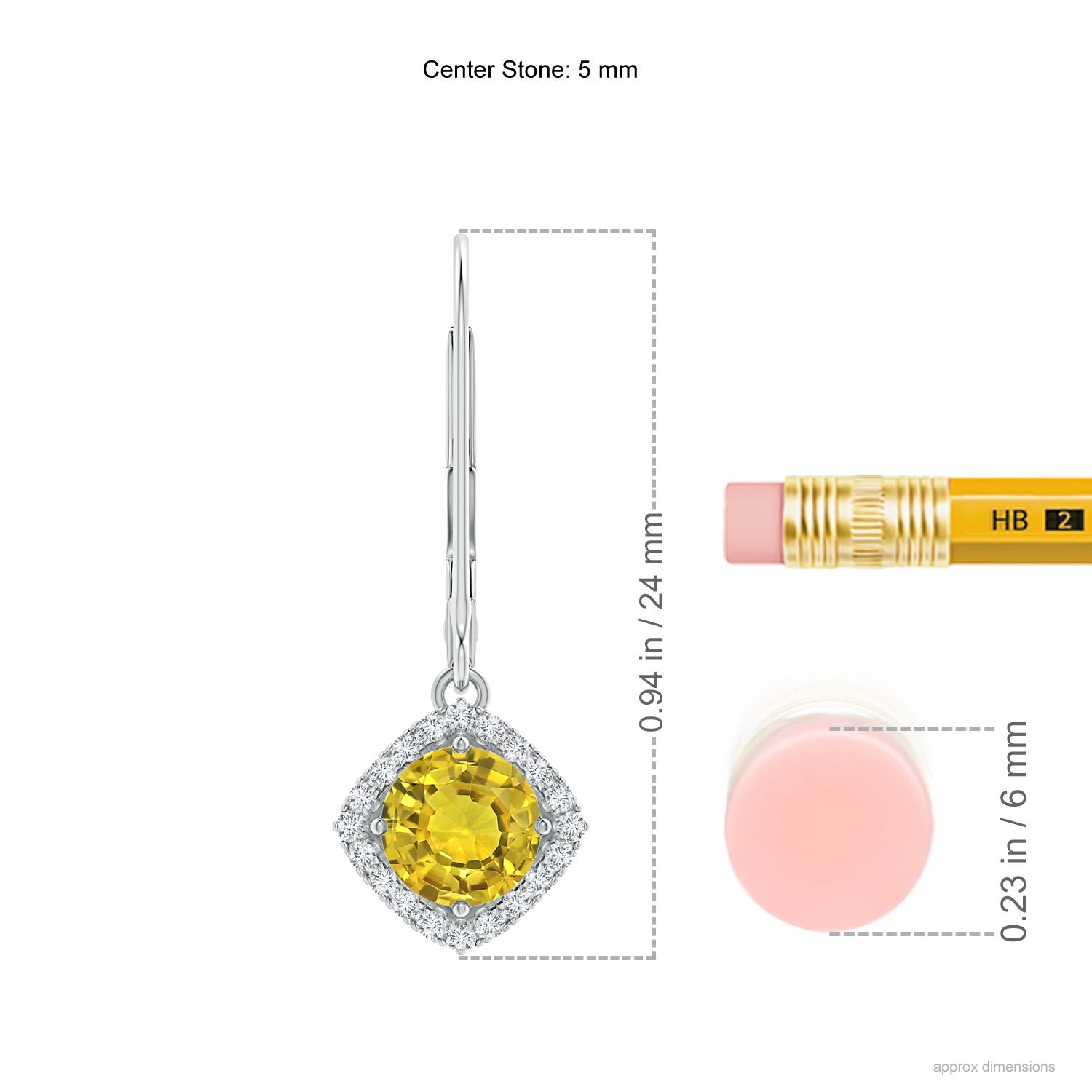 AAAA - Yellow Sapphire / 1.18 CT / 14 KT White Gold