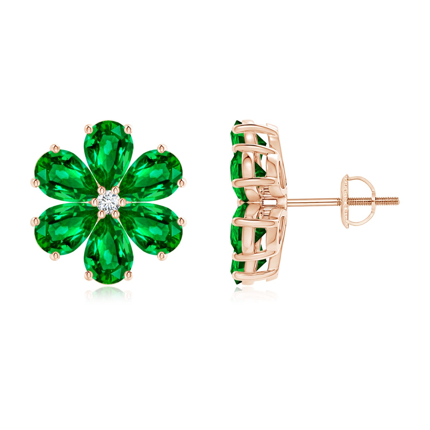 AAAA - Emerald / 4.27 CT / 14 KT Rose Gold