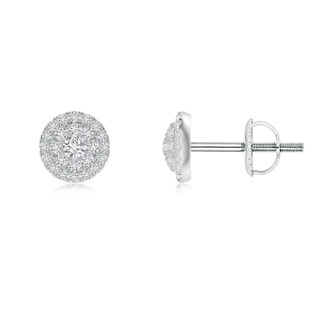 2.1mm HSI2 Diamond Double Halo Stud Earrings in White Gold