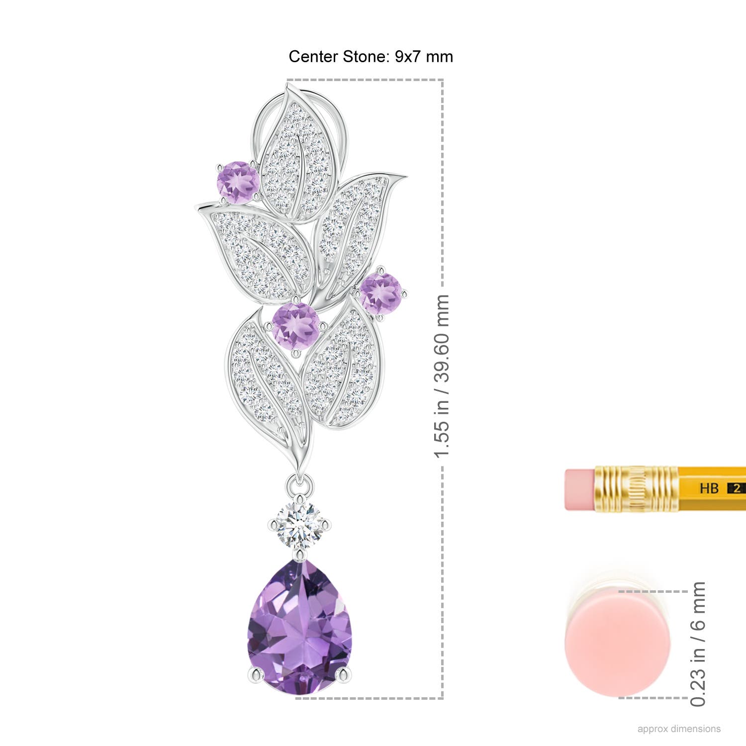 A - Amethyst / 4.38 CT / 14 KT White Gold