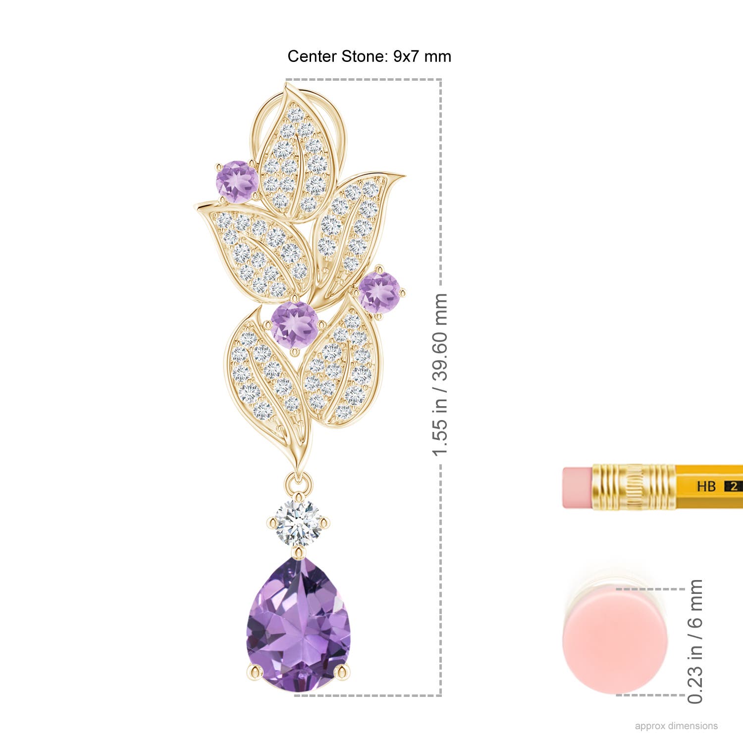 A - Amethyst / 4.38 CT / 14 KT Yellow Gold