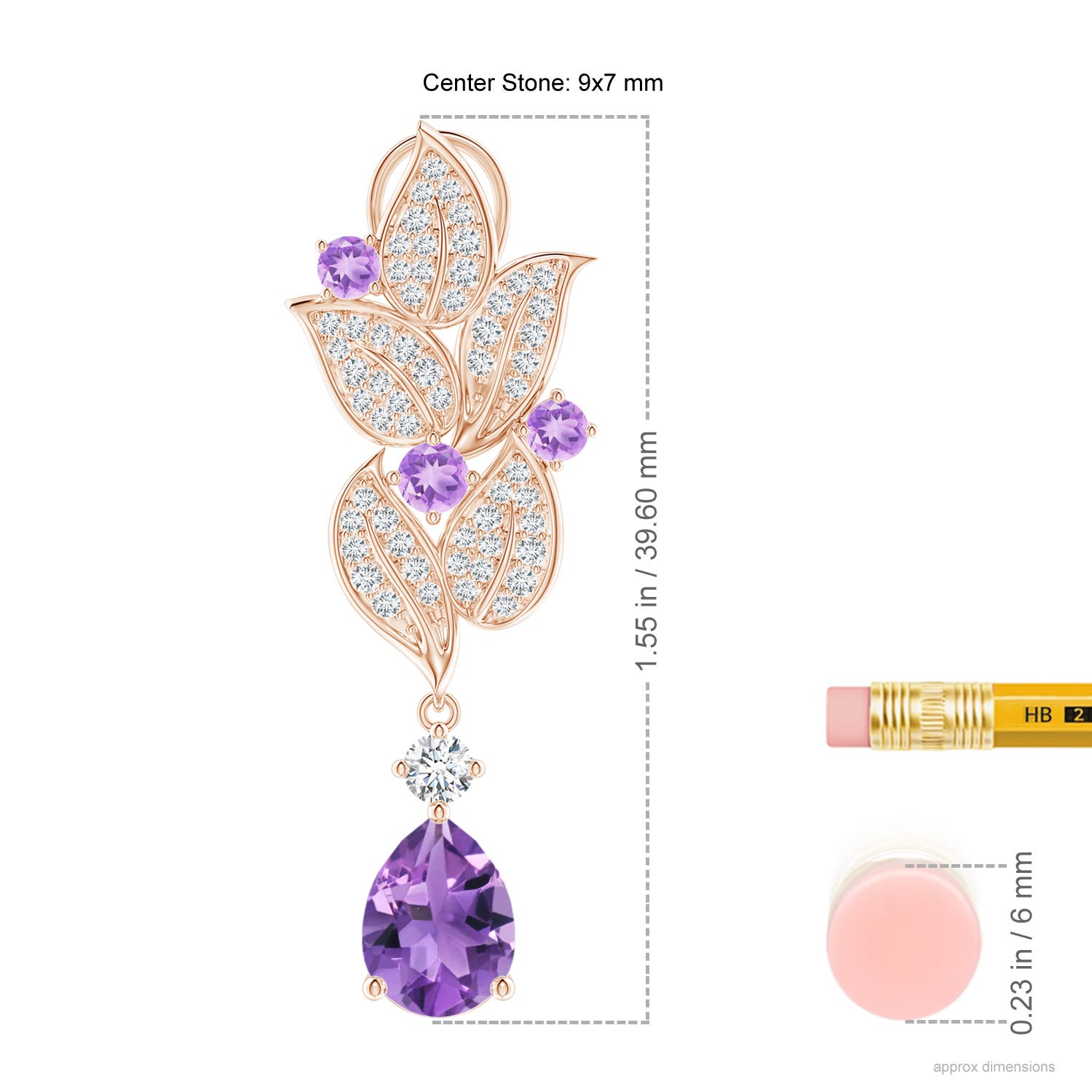 AA - Amethyst / 4.38 CT / 14 KT Rose Gold