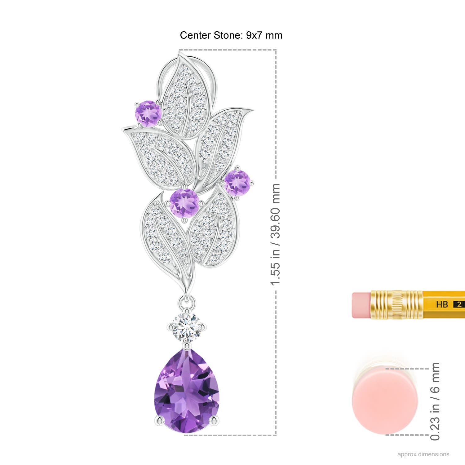 AA - Amethyst / 4.38 CT / 14 KT White Gold