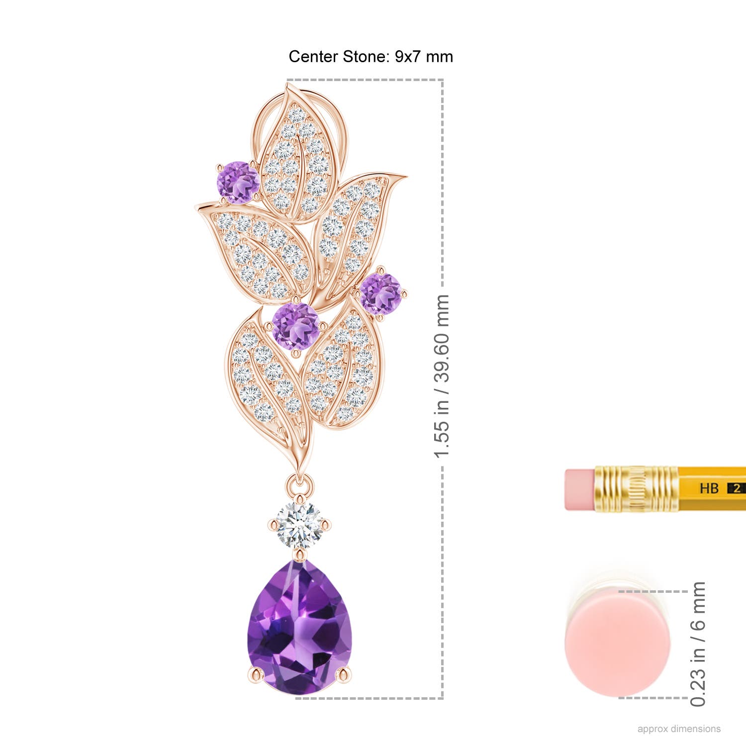 AAA - Amethyst / 4.38 CT / 14 KT Rose Gold