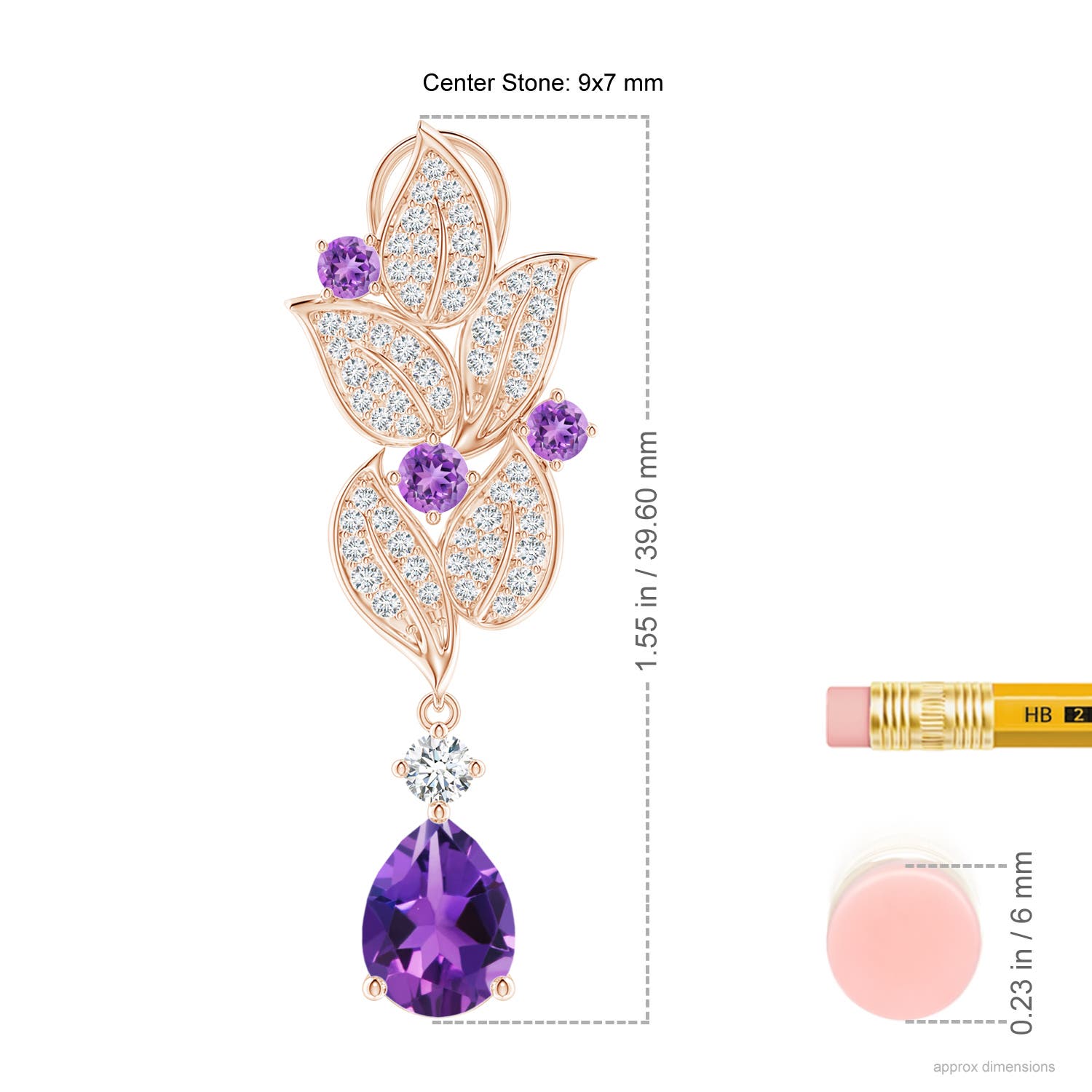 AAAA - Amethyst / 4.38 CT / 14 KT Rose Gold