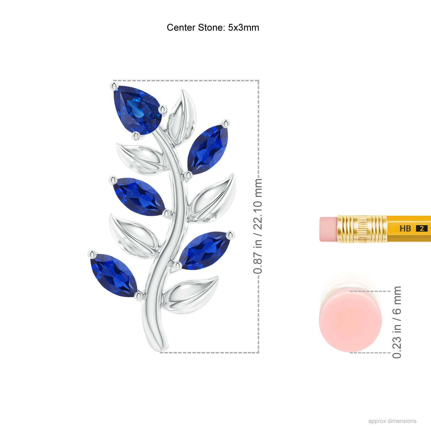 AAA - Blue Sapphire / 2.1 CT / 14 KT White Gold