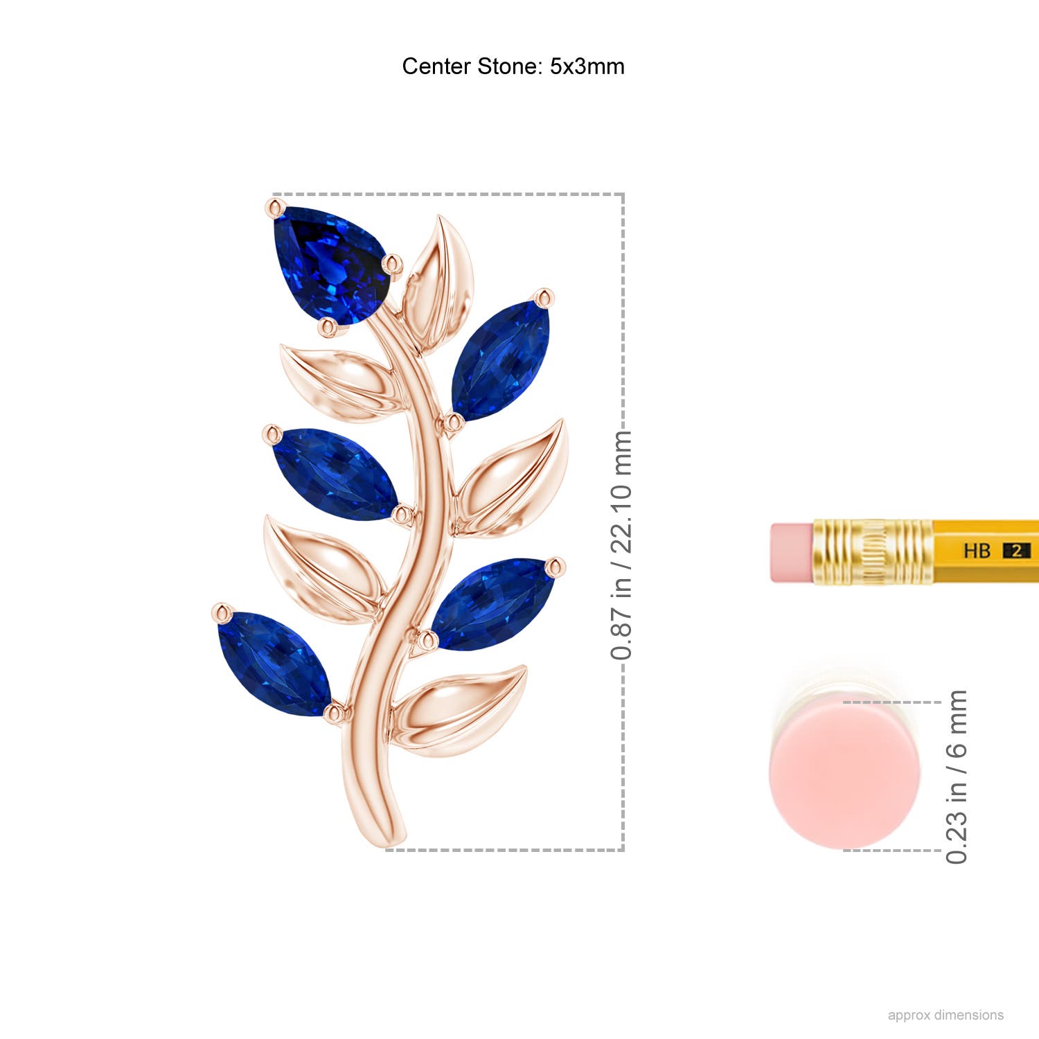 AAAA - Blue Sapphire / 2.1 CT / 14 KT Rose Gold