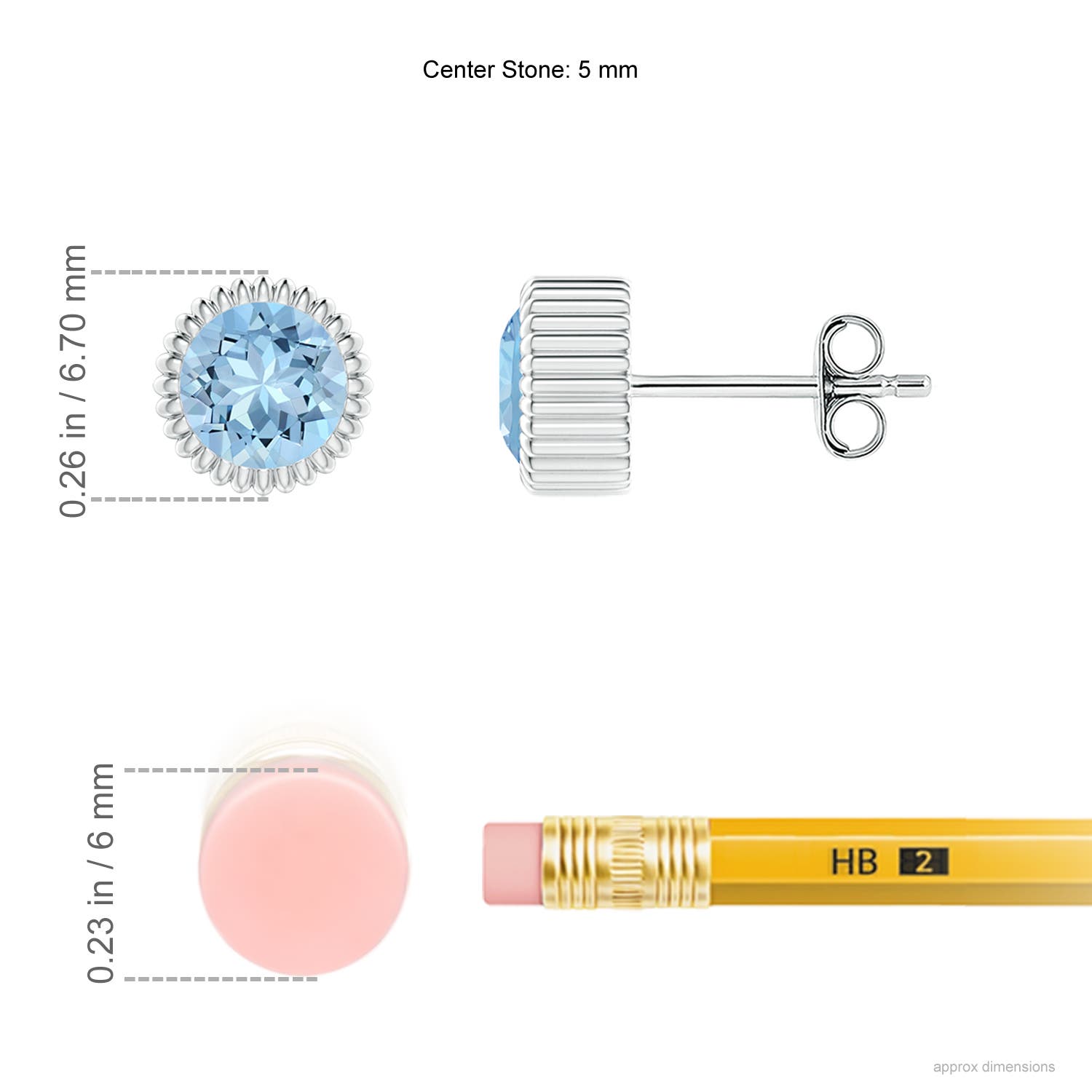 AAA - Aquamarine / 0.8 CT / 14 KT White Gold