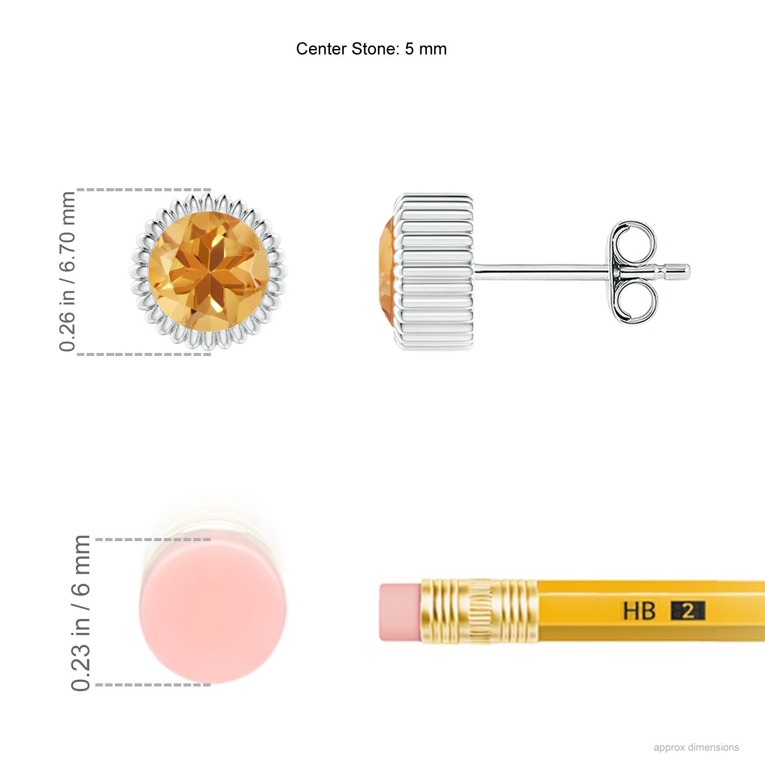 A - Citrine / 0.9 CT / 14 KT White Gold