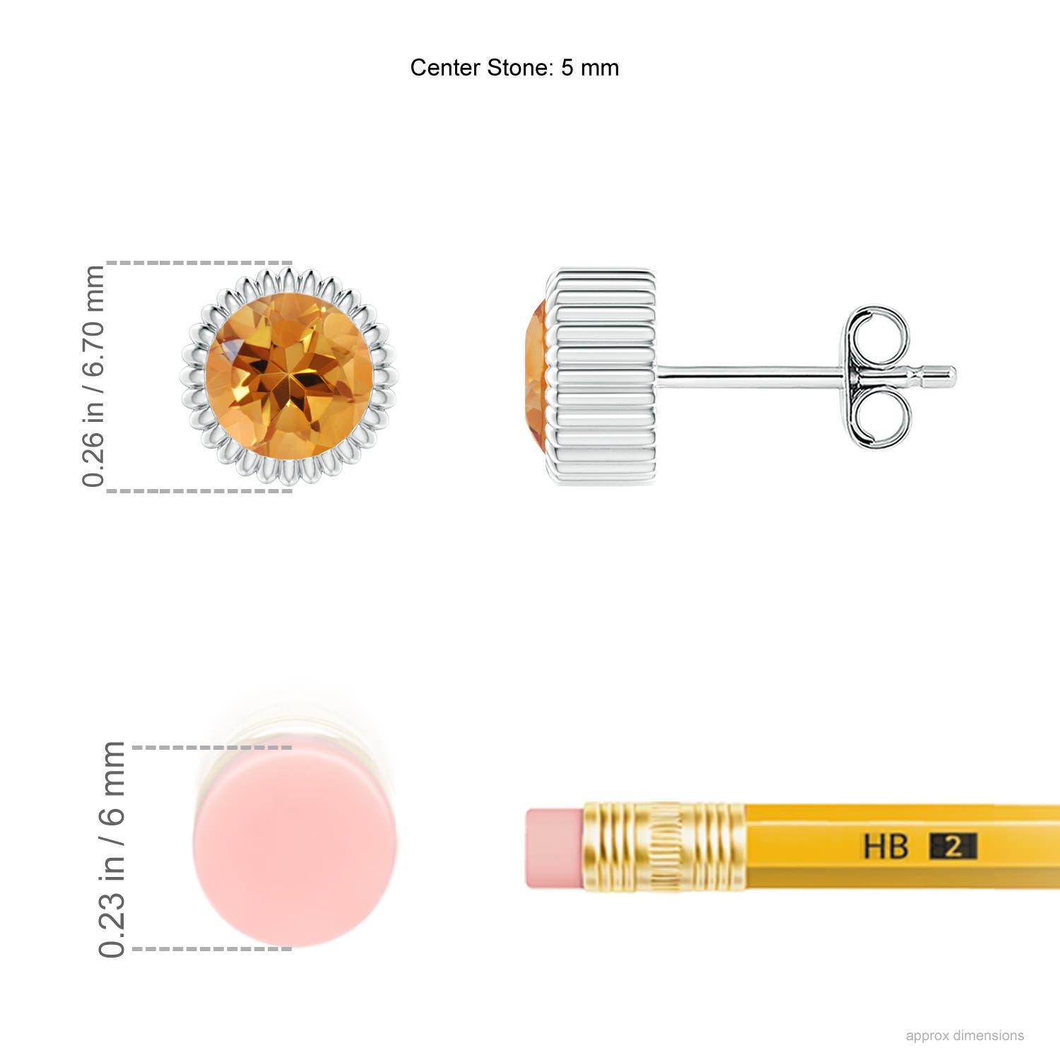 AA - Citrine / 0.9 CT / 14 KT White Gold