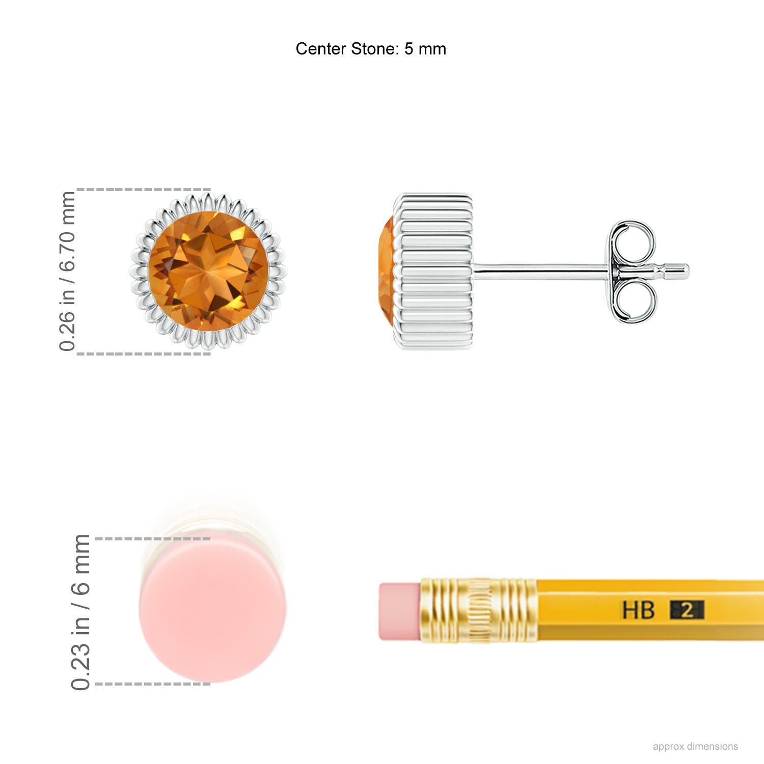 AAA - Citrine / 0.9 CT / 14 KT White Gold