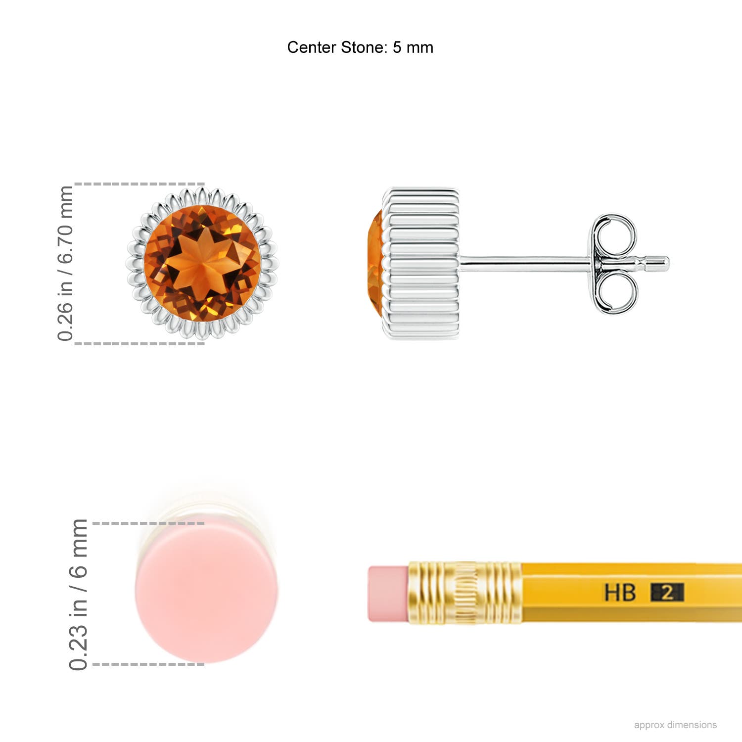 AAAA - Citrine / 0.9 CT / 14 KT White Gold