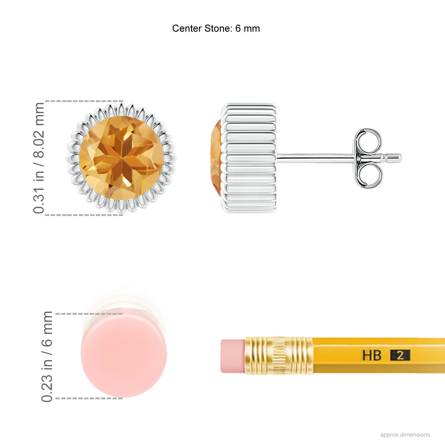 A - Citrine / 1.4 CT / 14 KT White Gold