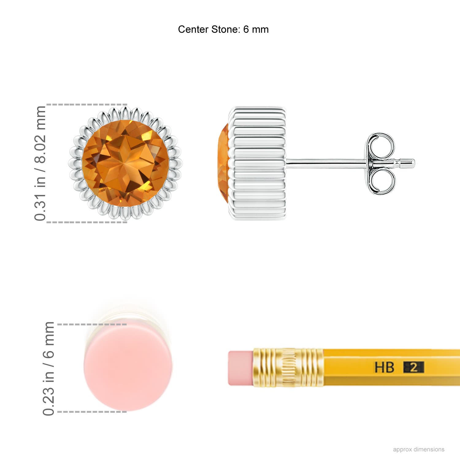 AAA - Citrine / 1.4 CT / 14 KT White Gold