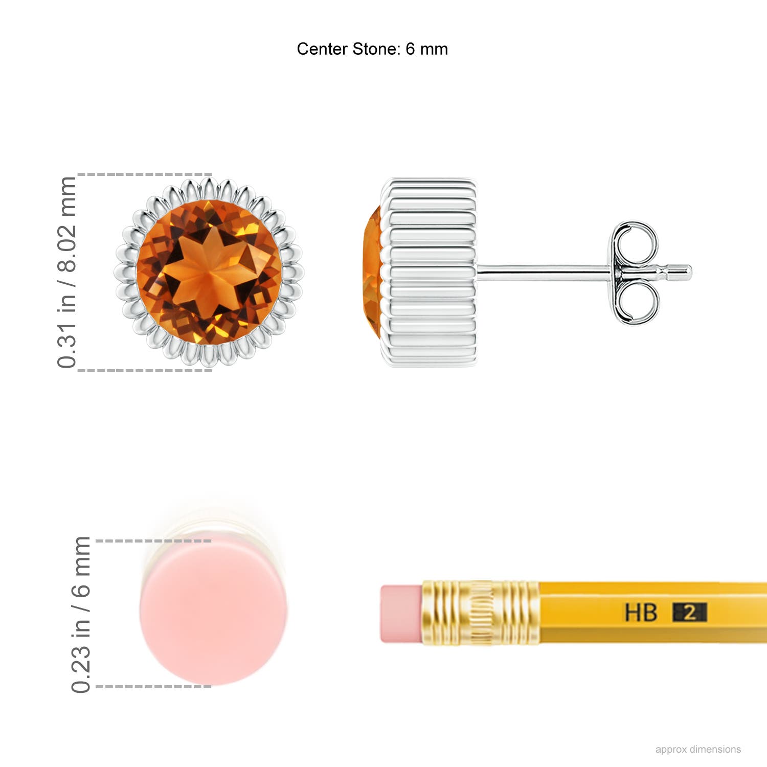 AAAA - Citrine / 1.4 CT / 14 KT White Gold