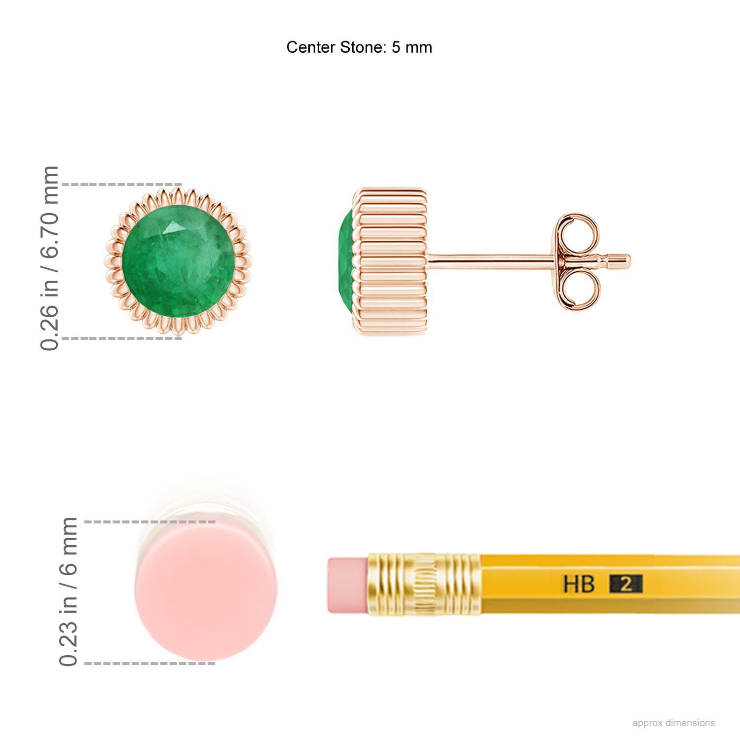 A - Emerald / 0.9 CT / 14 KT Rose Gold