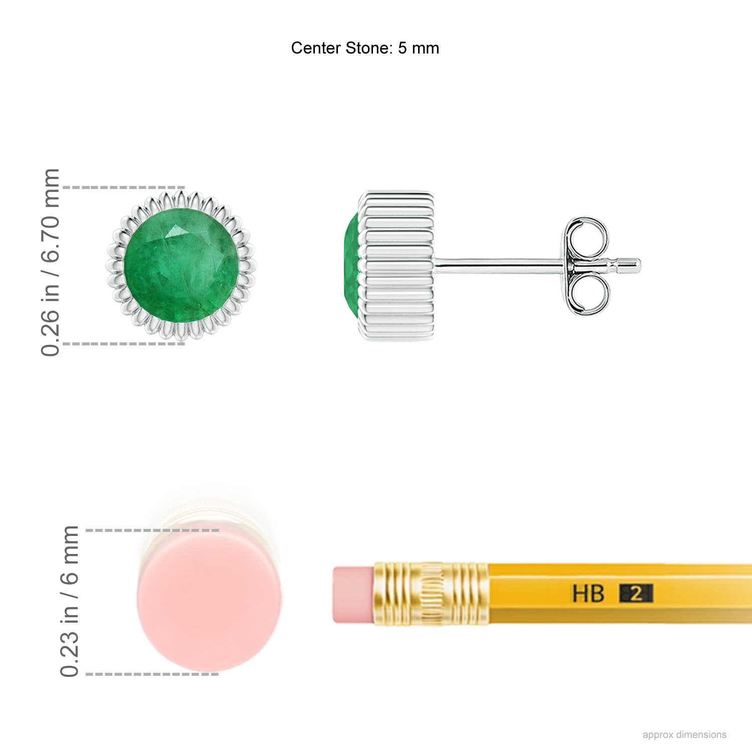 A - Emerald / 0.9 CT / 14 KT White Gold