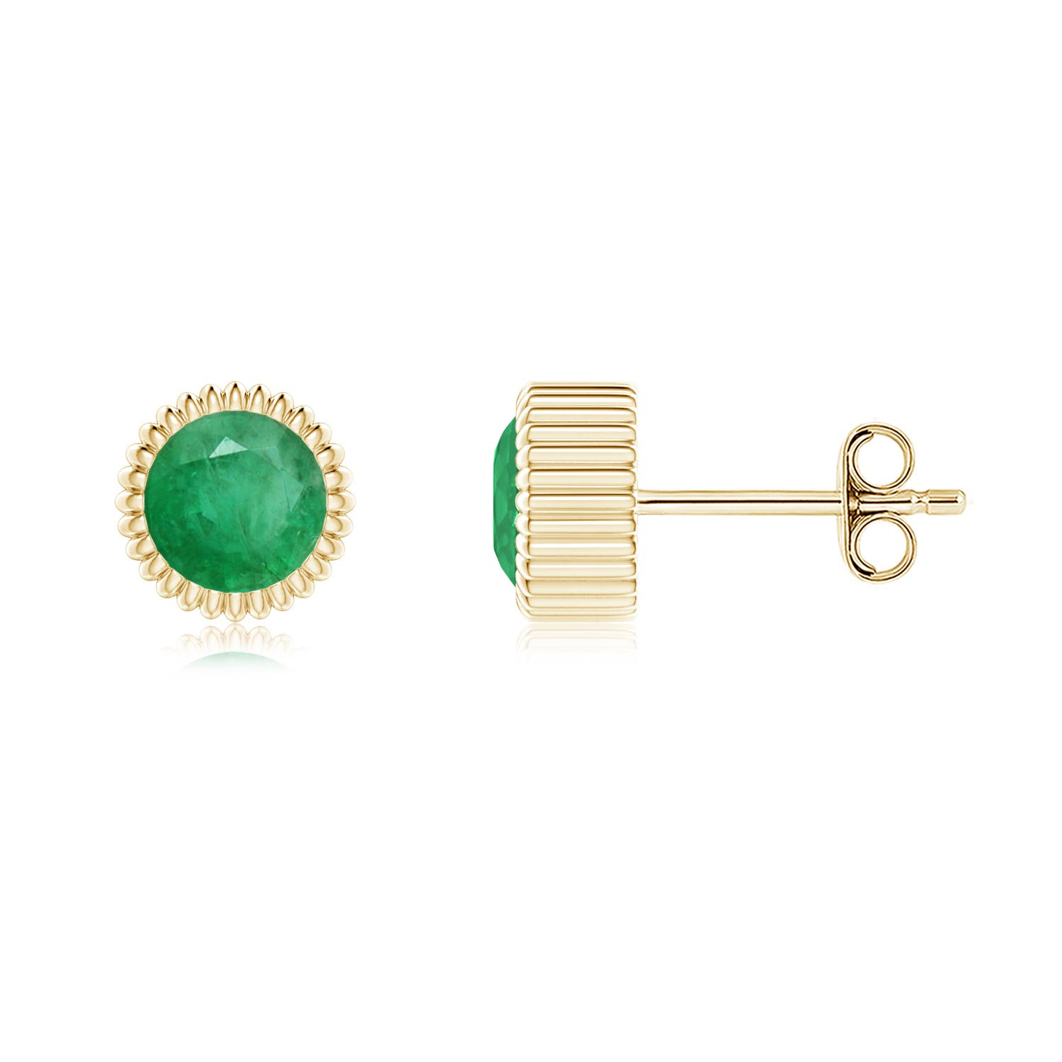 A - Emerald / 0.9 CT / 14 KT Yellow Gold