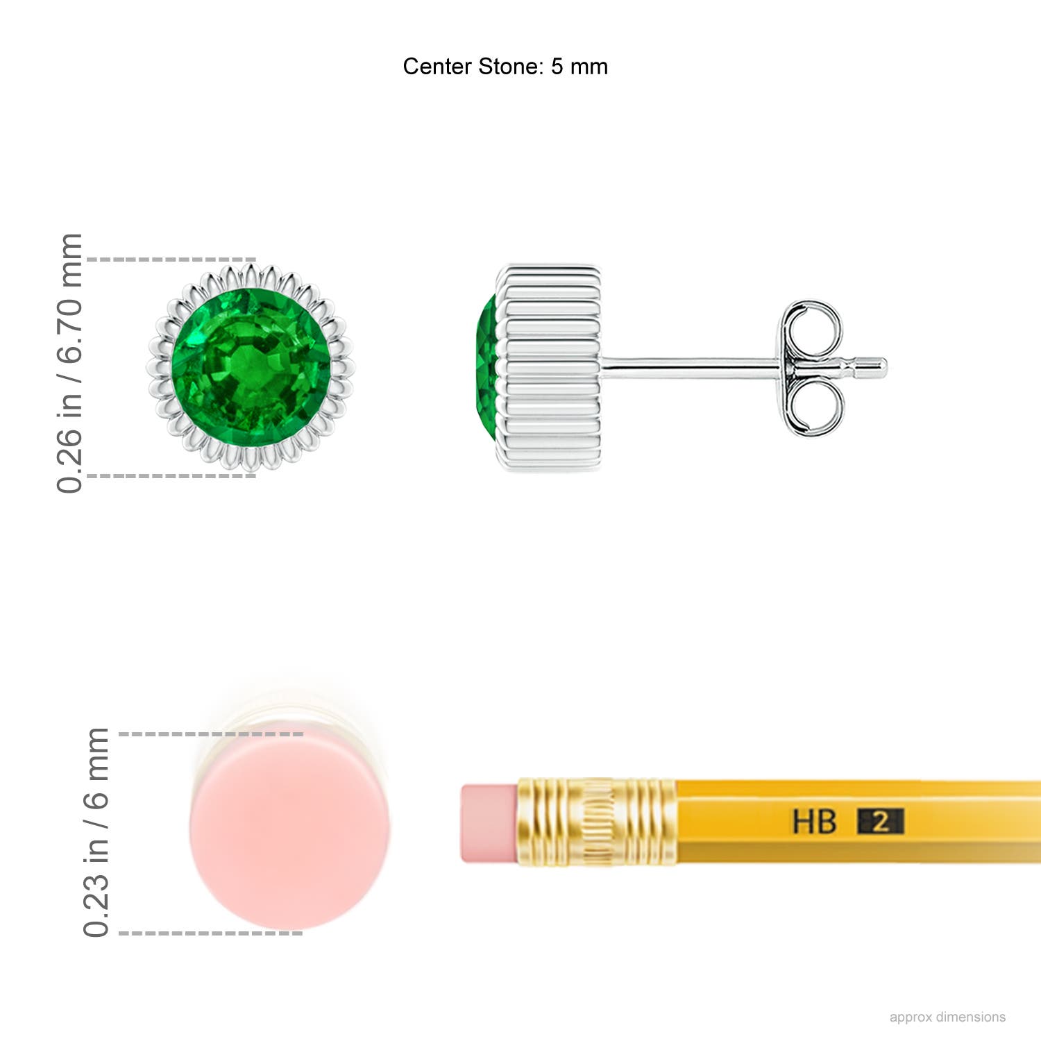 Premium - Lab-Grown Emerald / 0.9 CT / 14 KT White Gold