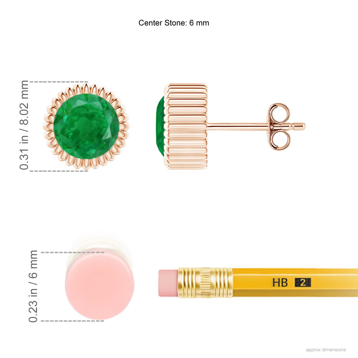 AA - Emerald / 1.5 CT / 14 KT Rose Gold