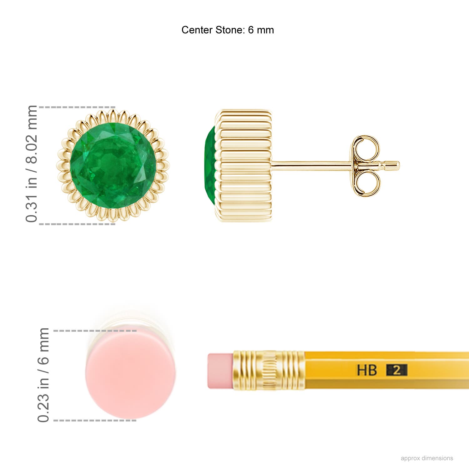 AA - Emerald / 1.5 CT / 14 KT Yellow Gold