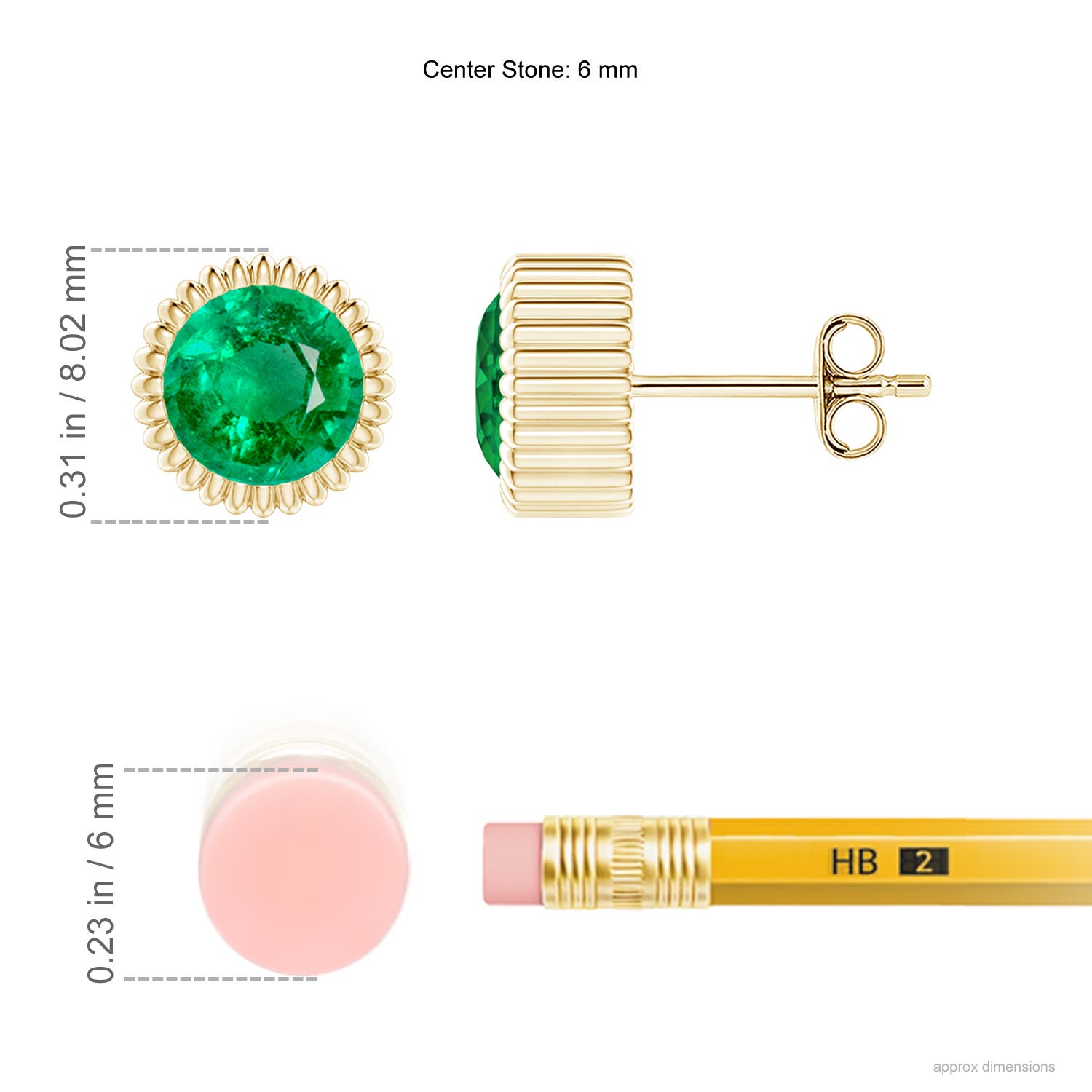 AAA - Emerald / 1.5 CT / 14 KT Yellow Gold