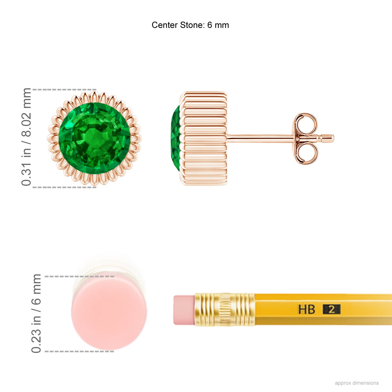 Premium - Lab-Grown Emerald / 1.5 CT / 14 KT Rose Gold