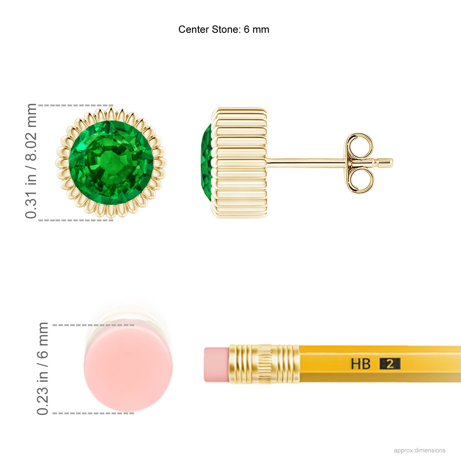 Premium - Lab-Grown Emerald / 1.5 CT / 14 KT Yellow Gold