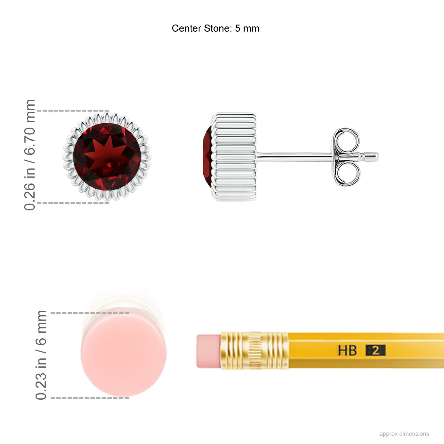 AAA - Garnet / 1.2 CT / 14 KT White Gold