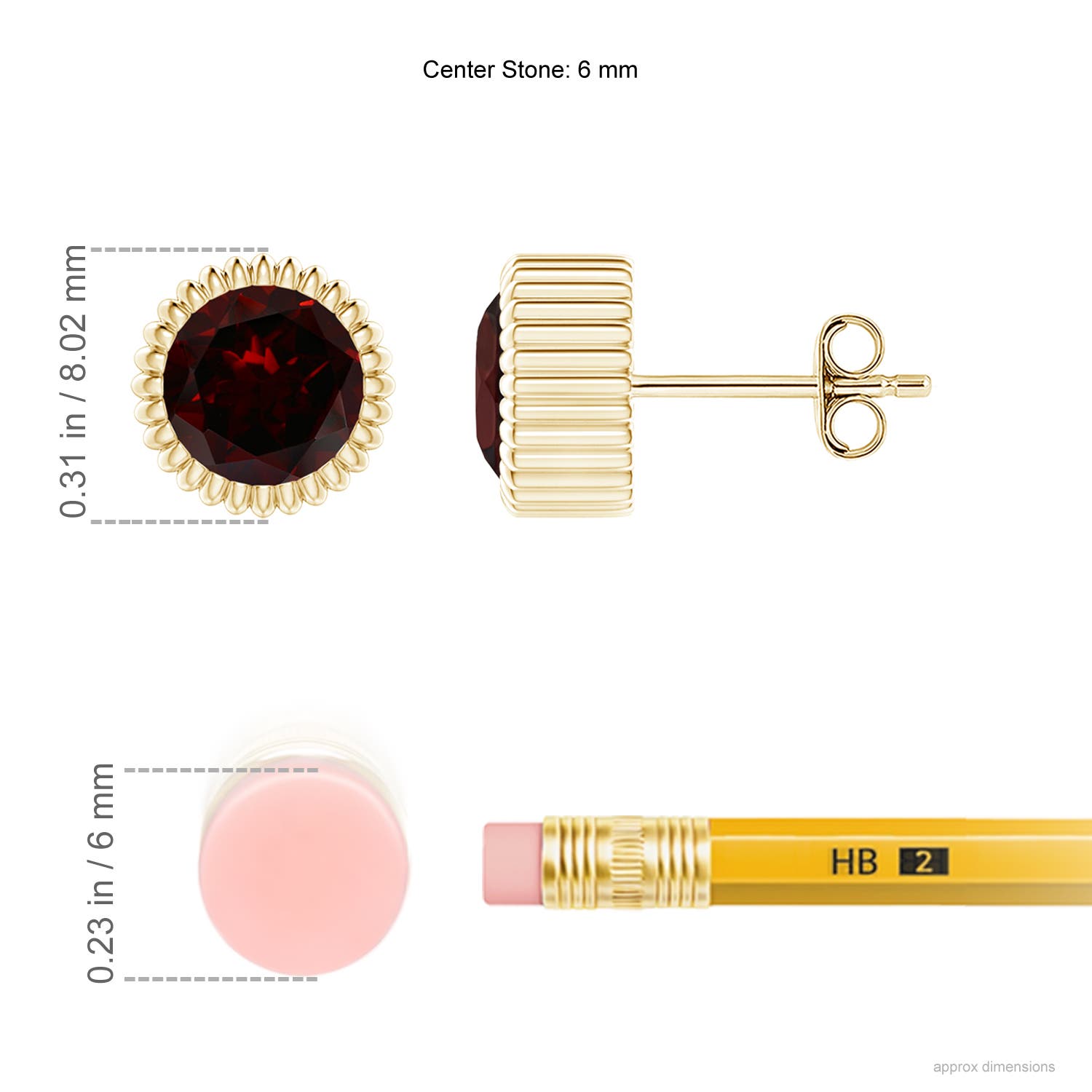 A - Garnet / 2 CT / 14 KT Yellow Gold