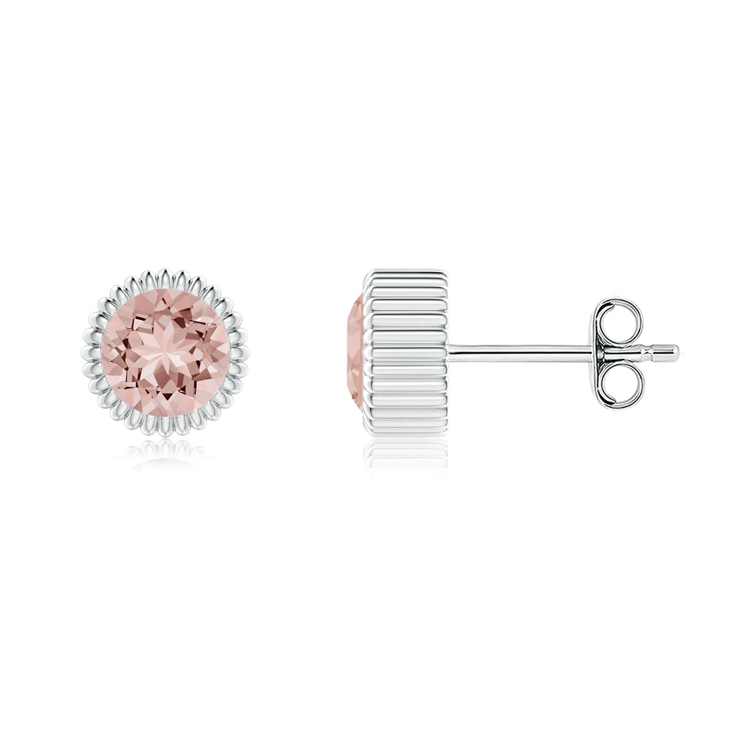 AAAA - Morganite / 0.84 CT / 14 KT White Gold