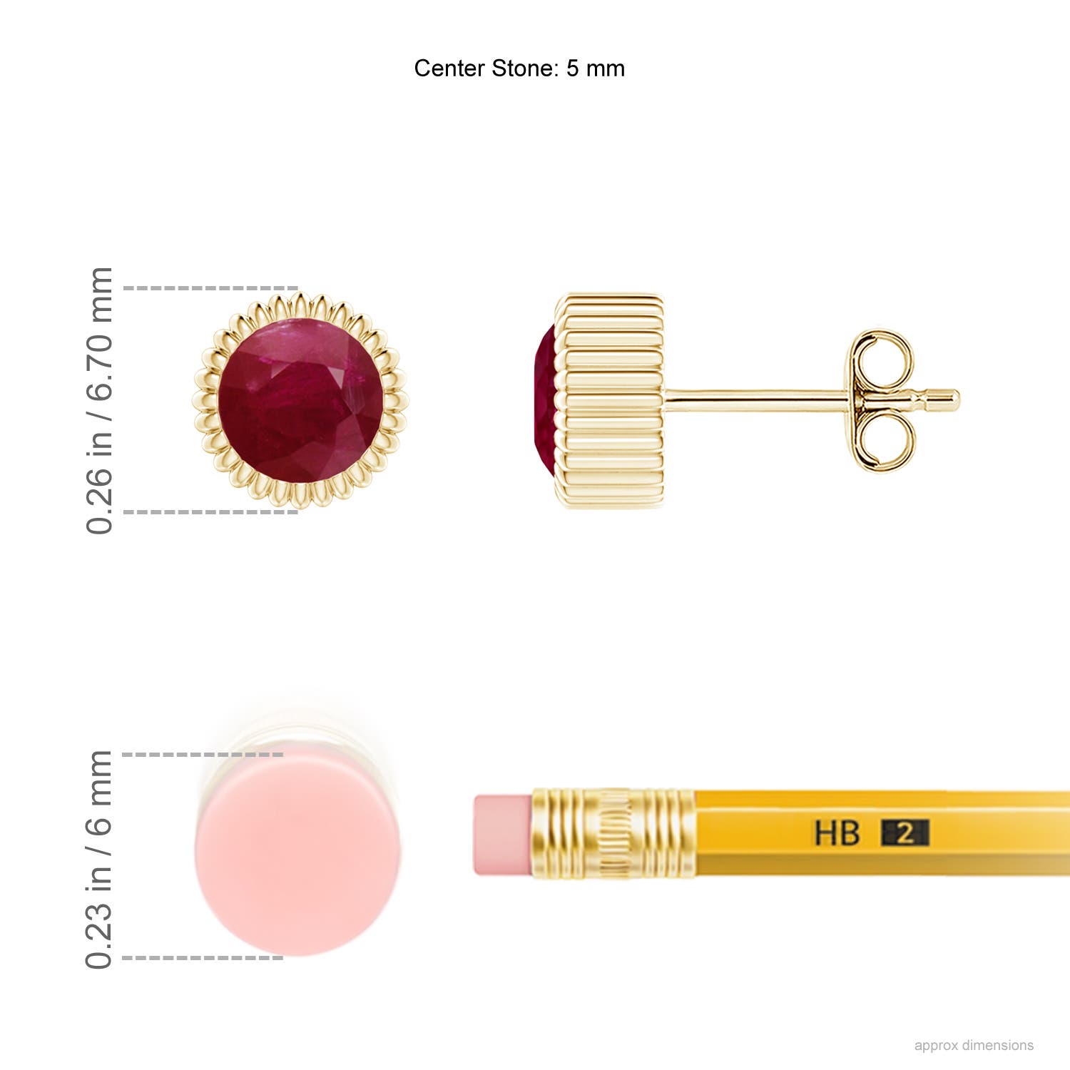 A - Ruby / 1.2 CT / 14 KT Yellow Gold