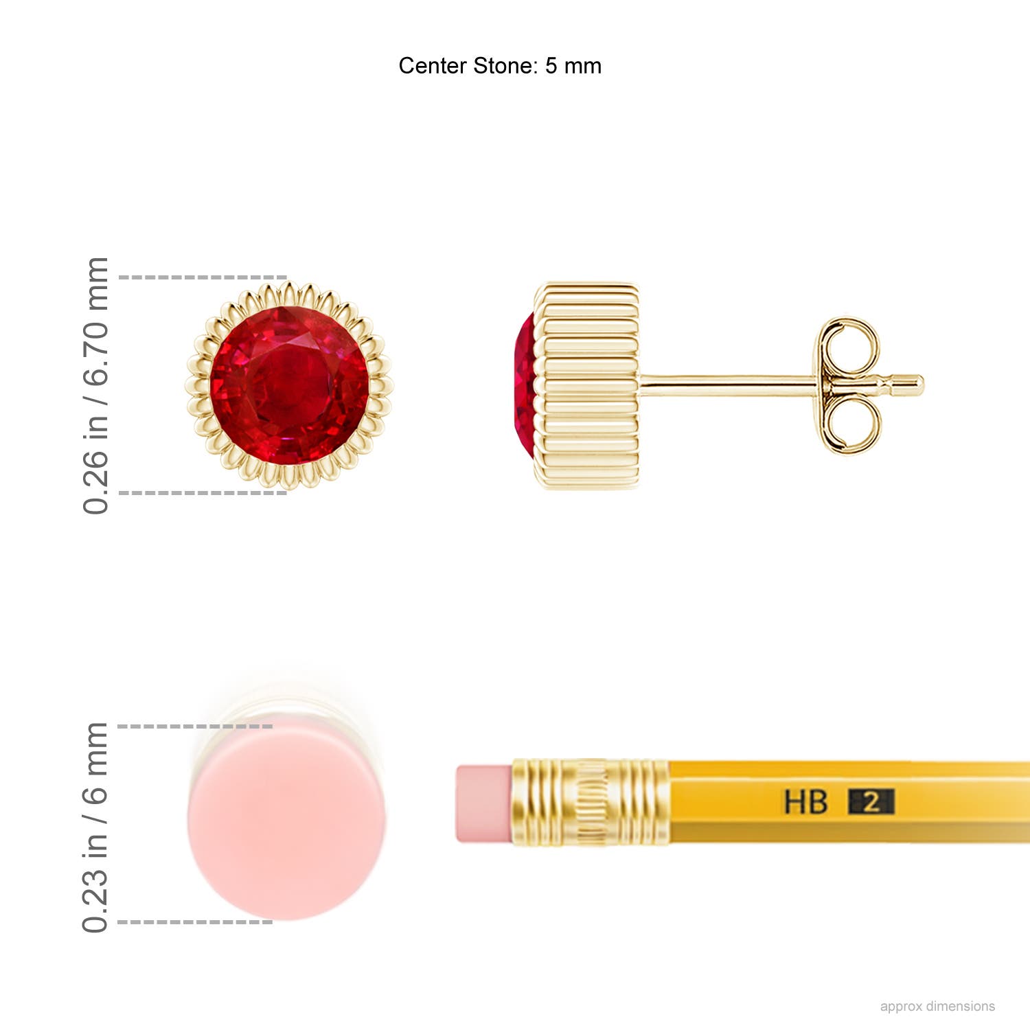 AAA - Ruby / 1.2 CT / 14 KT Yellow Gold