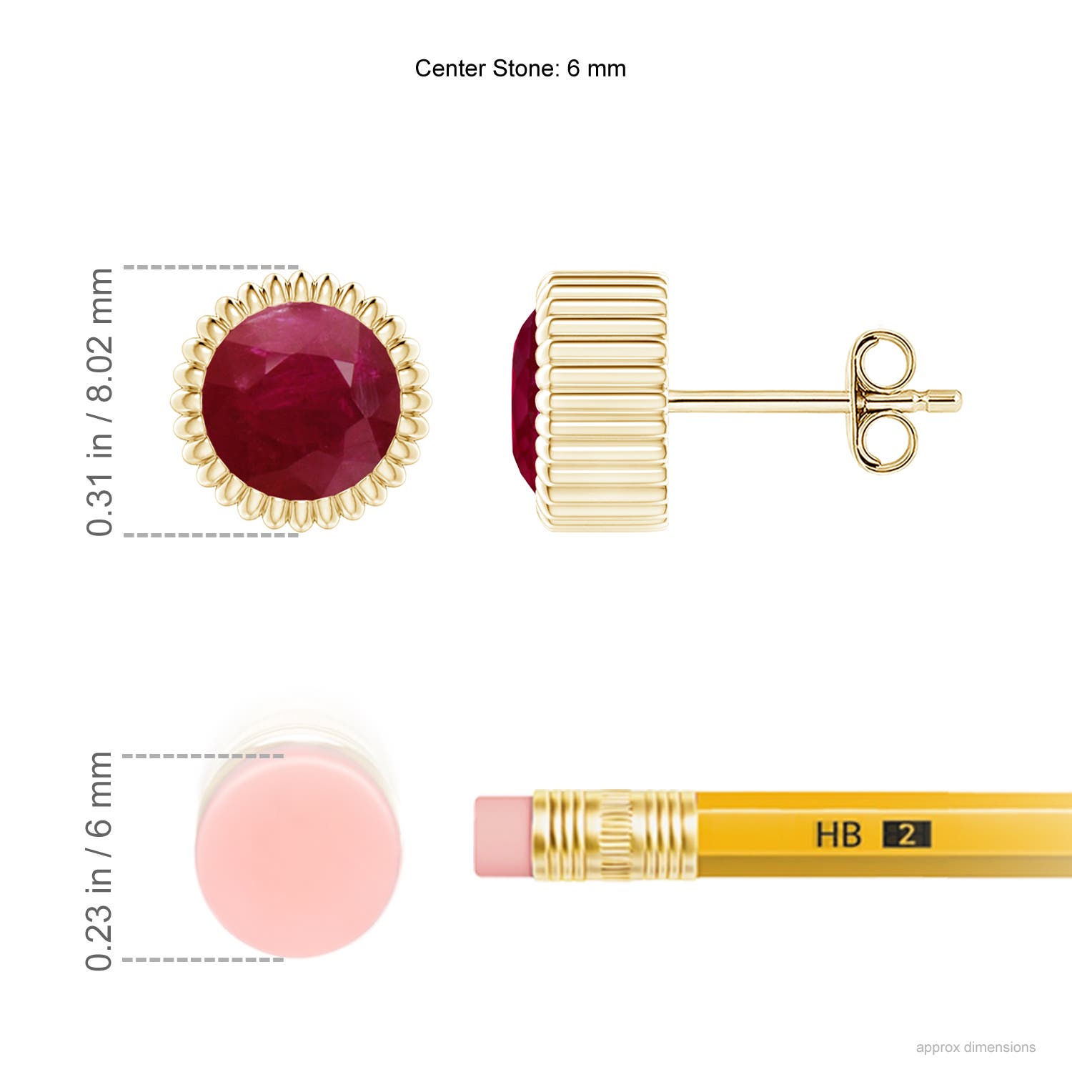 A - Ruby / 2 CT / 14 KT Yellow Gold