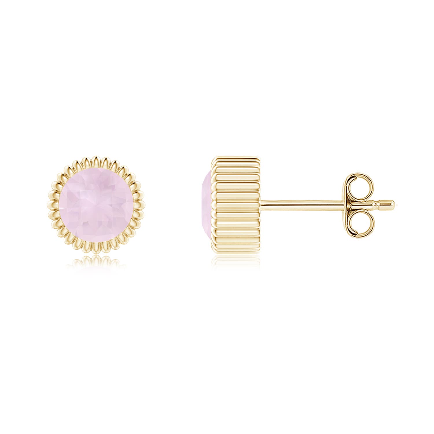 A - Rose Quartz / 1 CT / 14 KT Yellow Gold