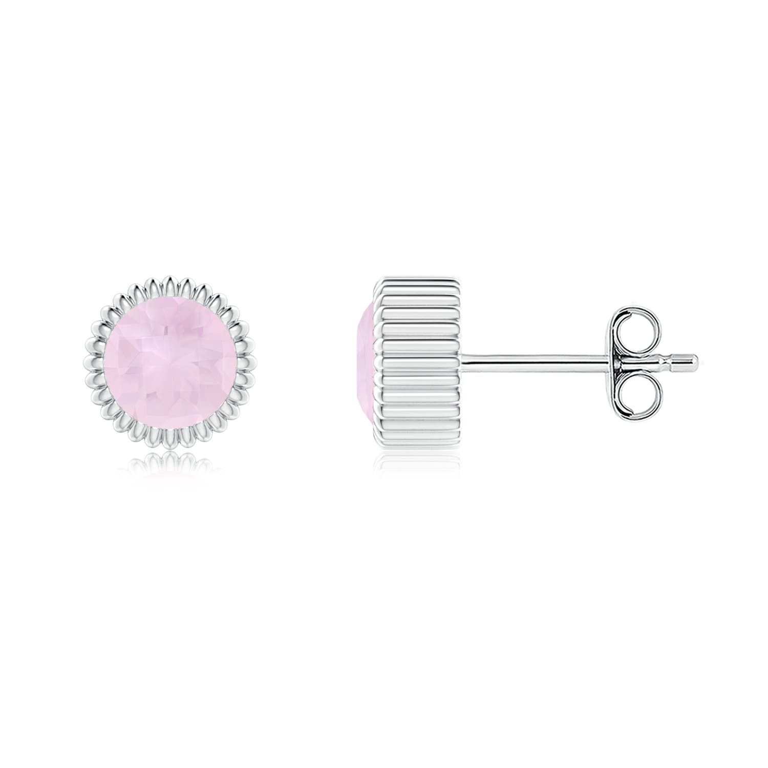 AA - Rose Quartz / 1 CT / 14 KT White Gold