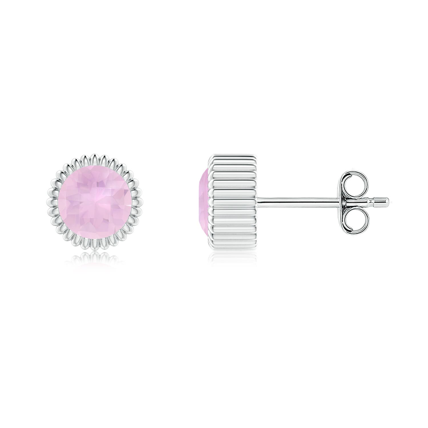 AAAA - Rose Quartz / 1 CT / 14 KT White Gold