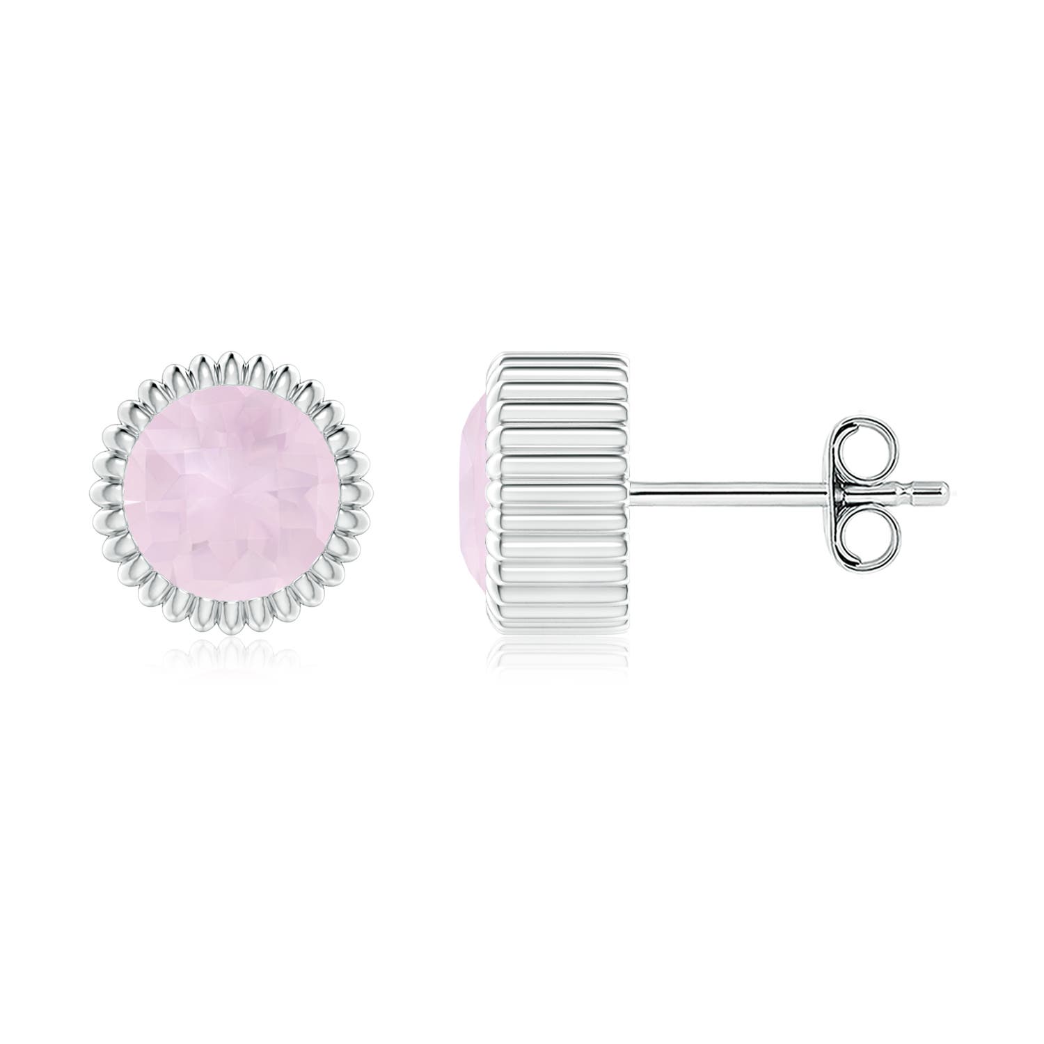 A - Rose Quartz / 1.7 CT / 14 KT White Gold