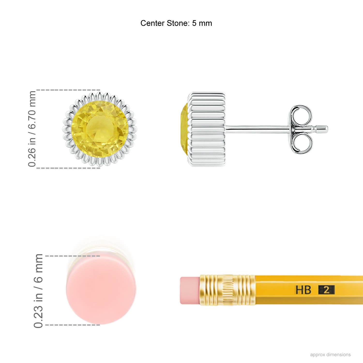 A - Yellow Sapphire / 1.06 CT / 14 KT White Gold