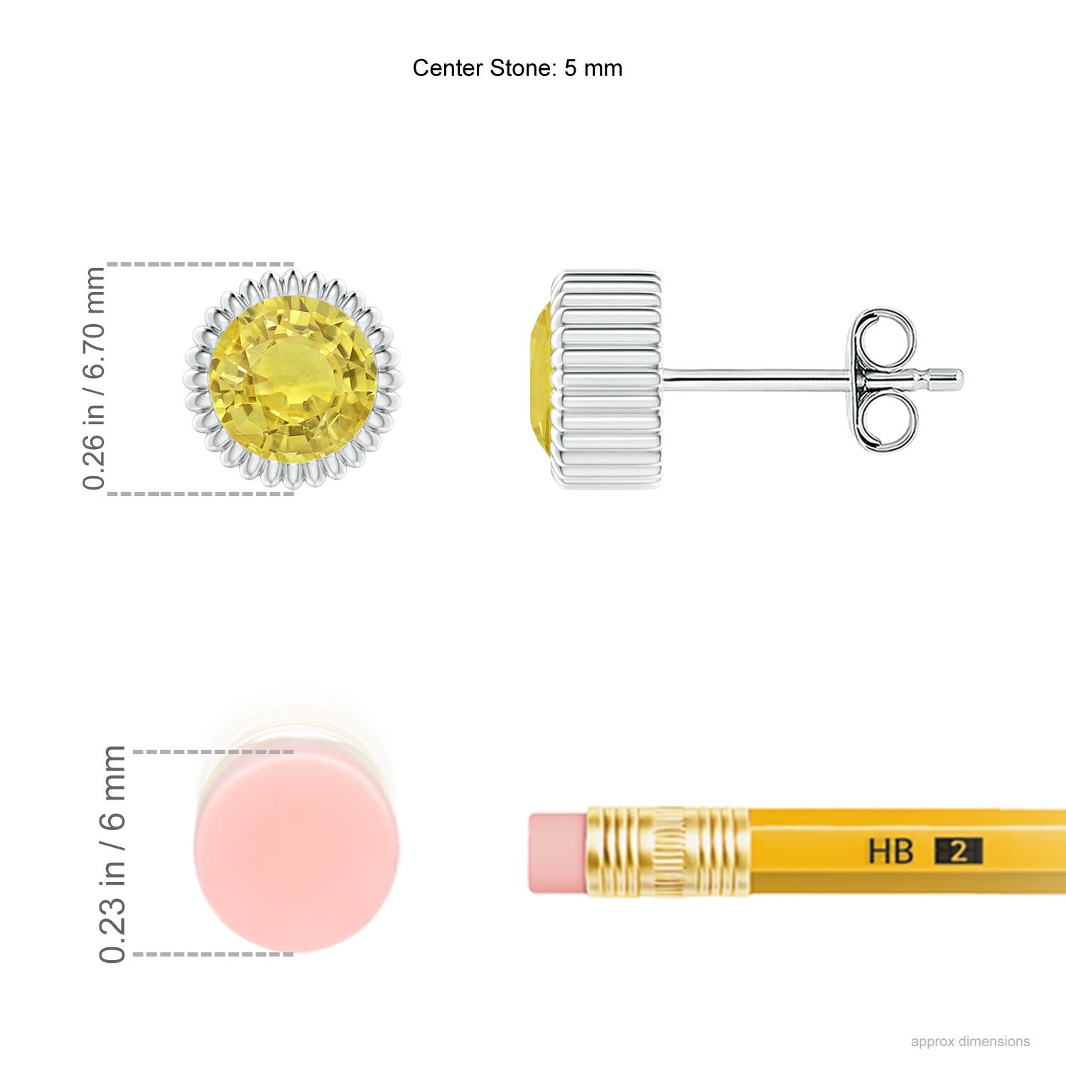 AA - Yellow Sapphire / 1.06 CT / 14 KT White Gold