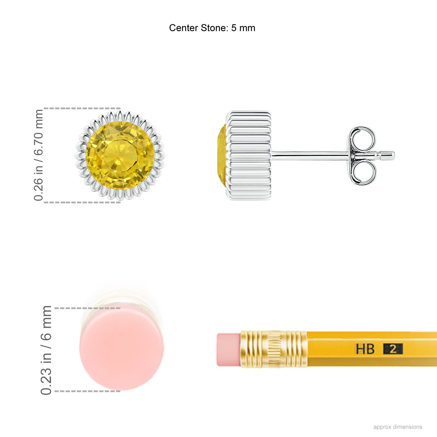 AAA - Yellow Sapphire / 1.06 CT / 14 KT White Gold