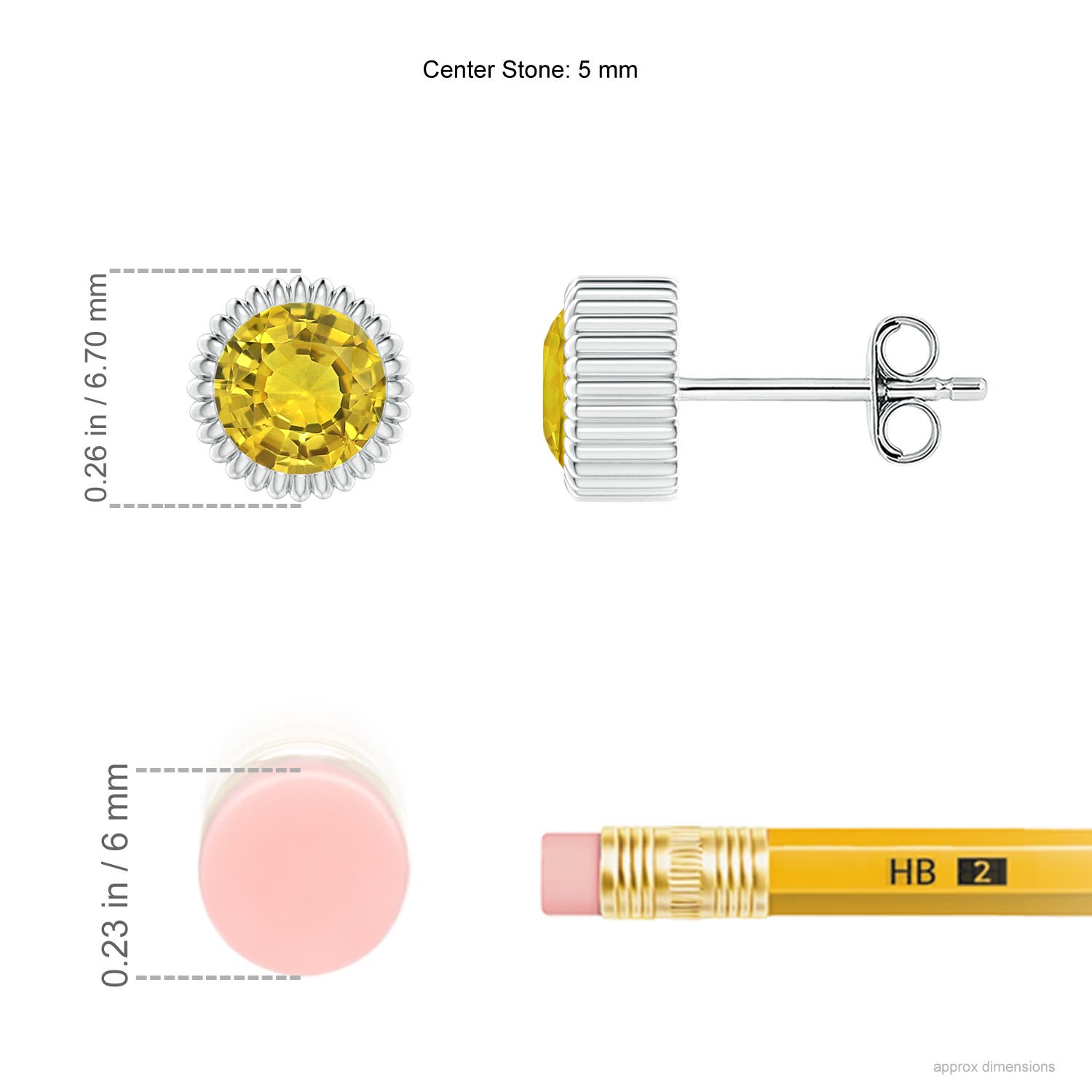 AAAA - Yellow Sapphire / 1.06 CT / 14 KT White Gold