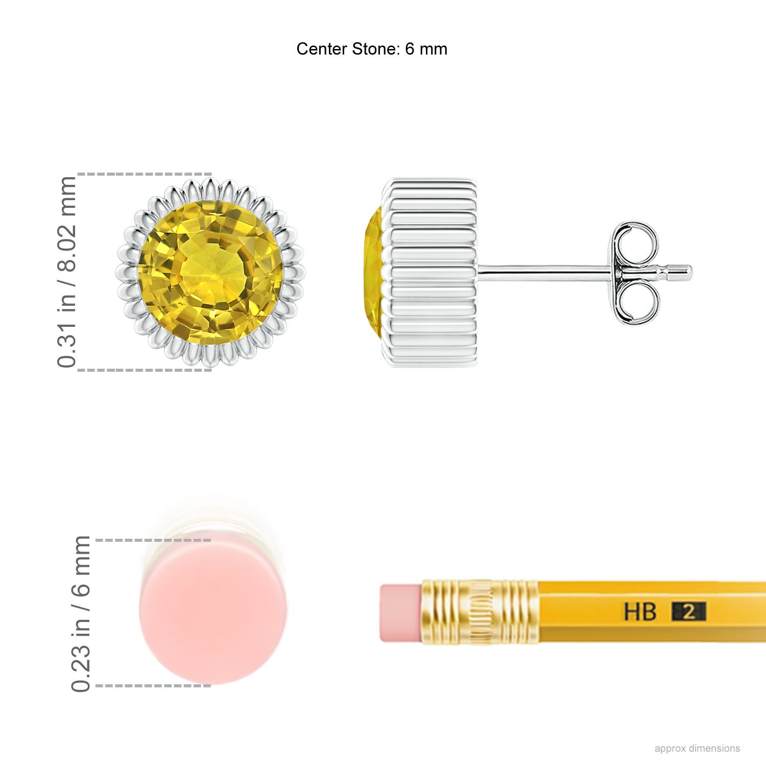 AAAA - Yellow Sapphire / 2 CT / 14 KT White Gold