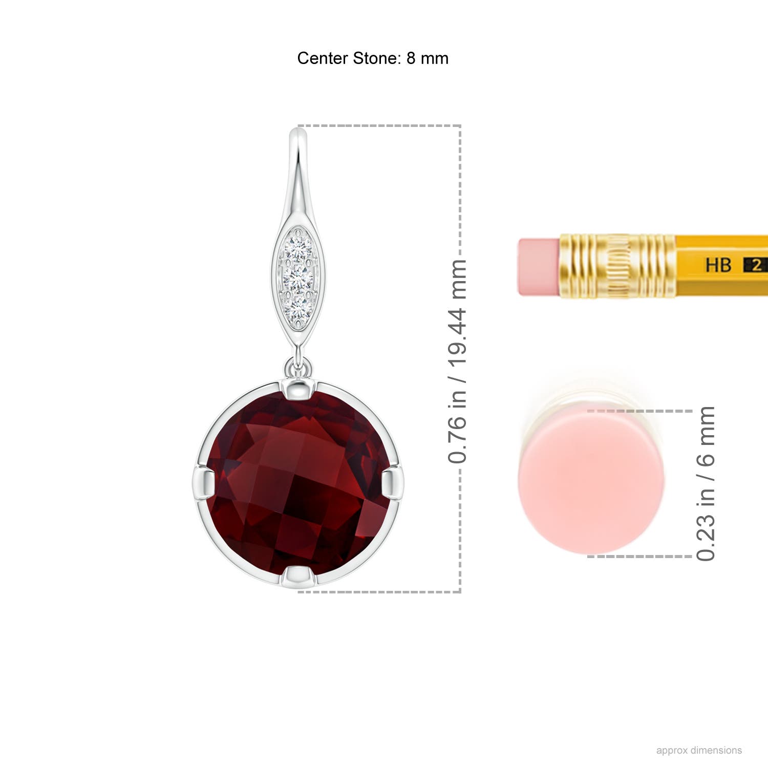 AA - Garnet / 4.83 CT / 14 KT White Gold