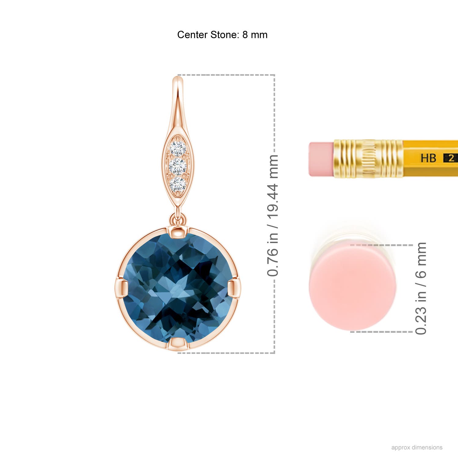 AAA - London Blue Topaz / 4.93 CT / 14 KT Rose Gold