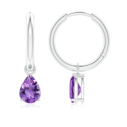 Hoops White Gold Amethyst Earrings