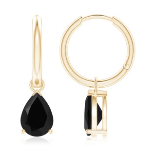 Round Black Onyx Fish Hook Earrings with Diamond Accents