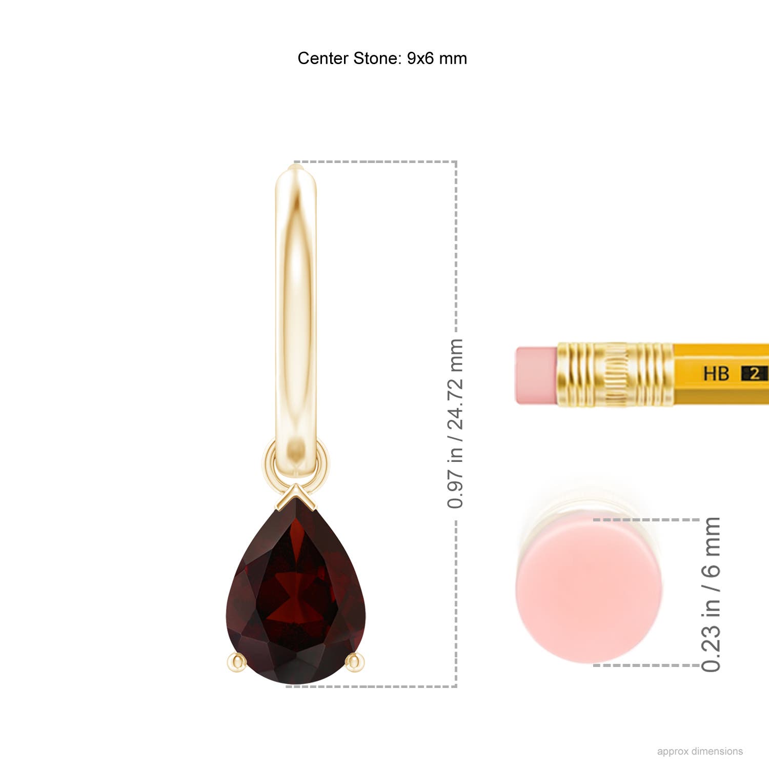 A - Garnet / 3 CT / 14 KT Yellow Gold